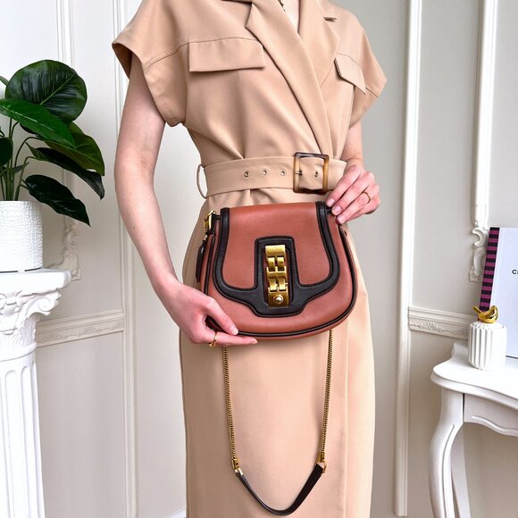 Authentic Louis Vuitton Art Deco Trapezio Crossbody Vieux Rose Leather Bag B0864 - Picture 1 of 16